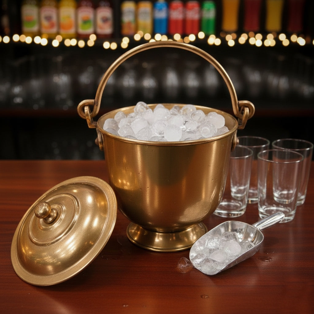 RA/043-1 | Vintage Pure Brass Balti with Swing Handle | Ice Bucket
