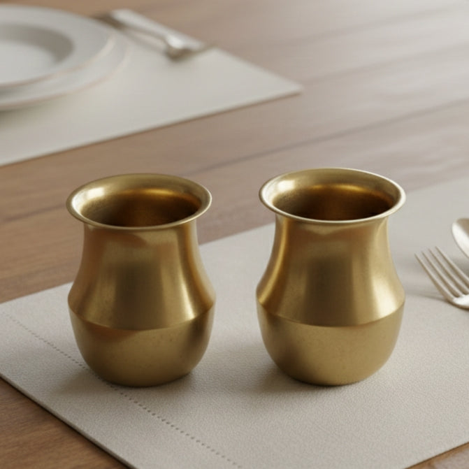 CP/04 - Set Of 2 Vintage Rare Pure Brass Great Quality Kalash | KITCHENWARE | UTENSILS | HOME APPLIANCES