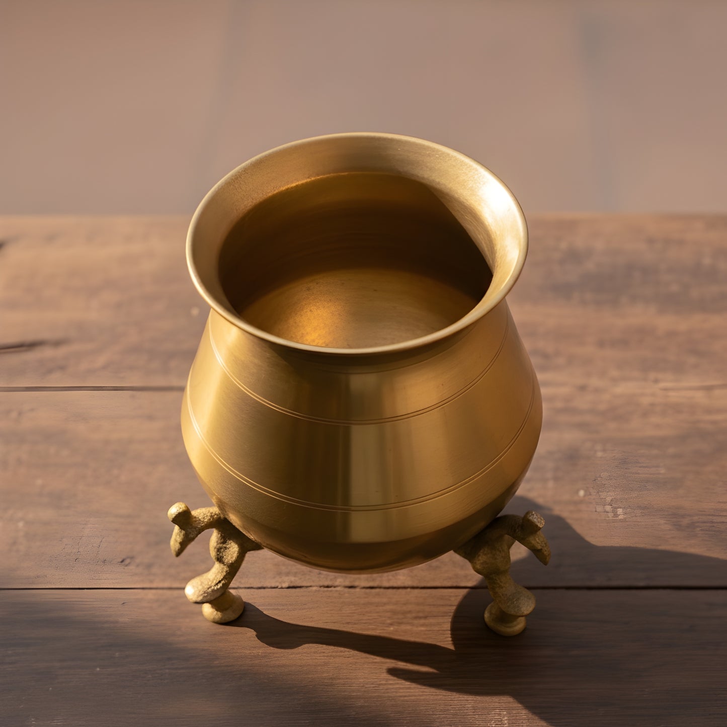 PPL/16 - Rare Vintage Pure Brass Lota on Legs | KITCHENWARE | UTENSILS | HOME APPLIANCES