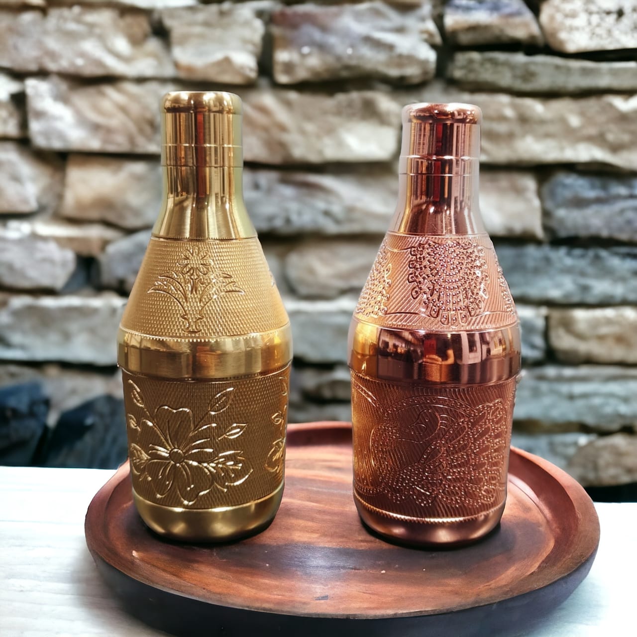 BRAND NEW: NW/024 - Set Of 4 Brass Very Beautiful Engraved Mukhwas Bottles | KITCHENWARE | UTENSILS | HOME APPLIANCES