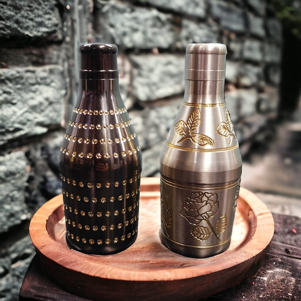 BRAND NEW: NW/024 - Set Of 4 Brass Very Beautiful Engraved Mukhwas Bottles | KITCHENWARE | UTENSILS | HOME APPLIANCES