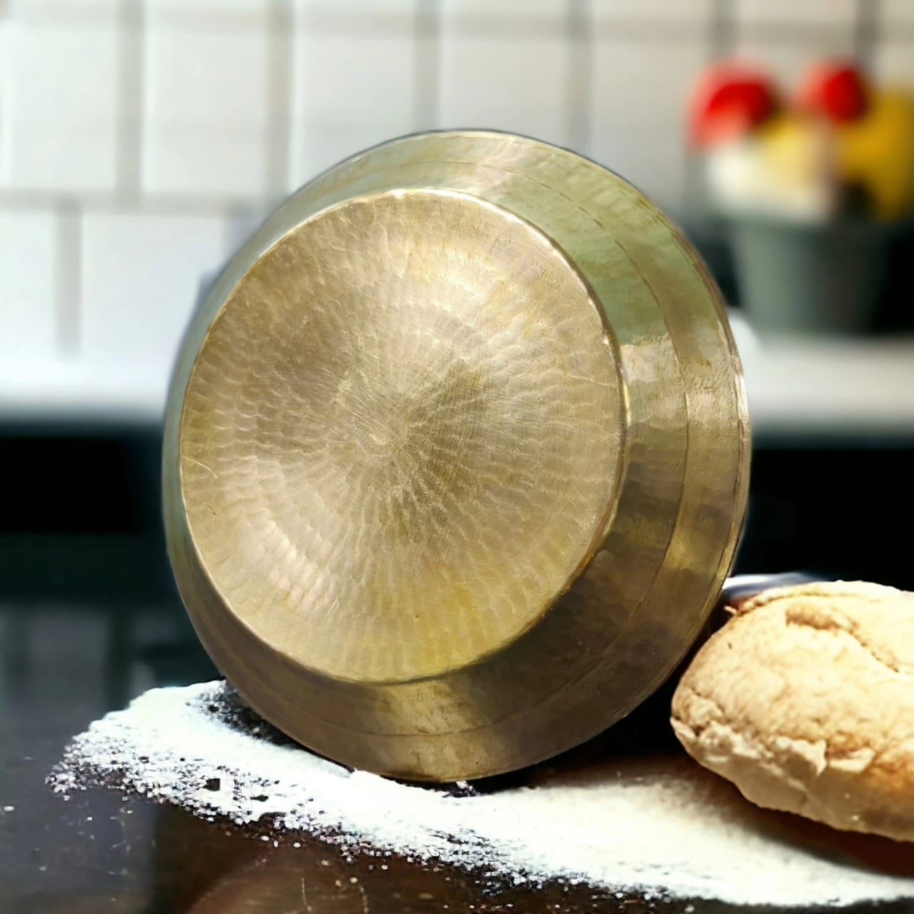 BRAND NEW: NW/010 - Beautiful Hammered Pure Brass Big Size Parath For Dough | KITCHENWARE | UTENSILS | HOME APPLIANCES