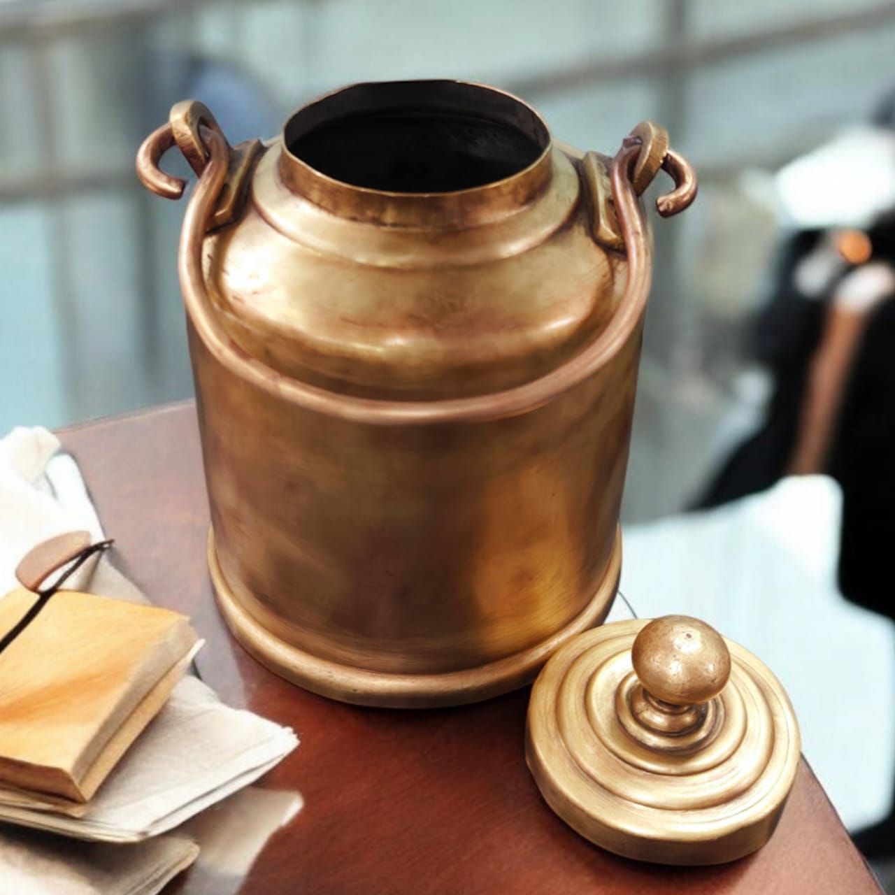 OGMC/18 - Vintage Pure Brass Very Beautiful Shape Oil - Ghee - Milk Can | KITCHENWARE | UTENSILS | HOME APPLIANCES