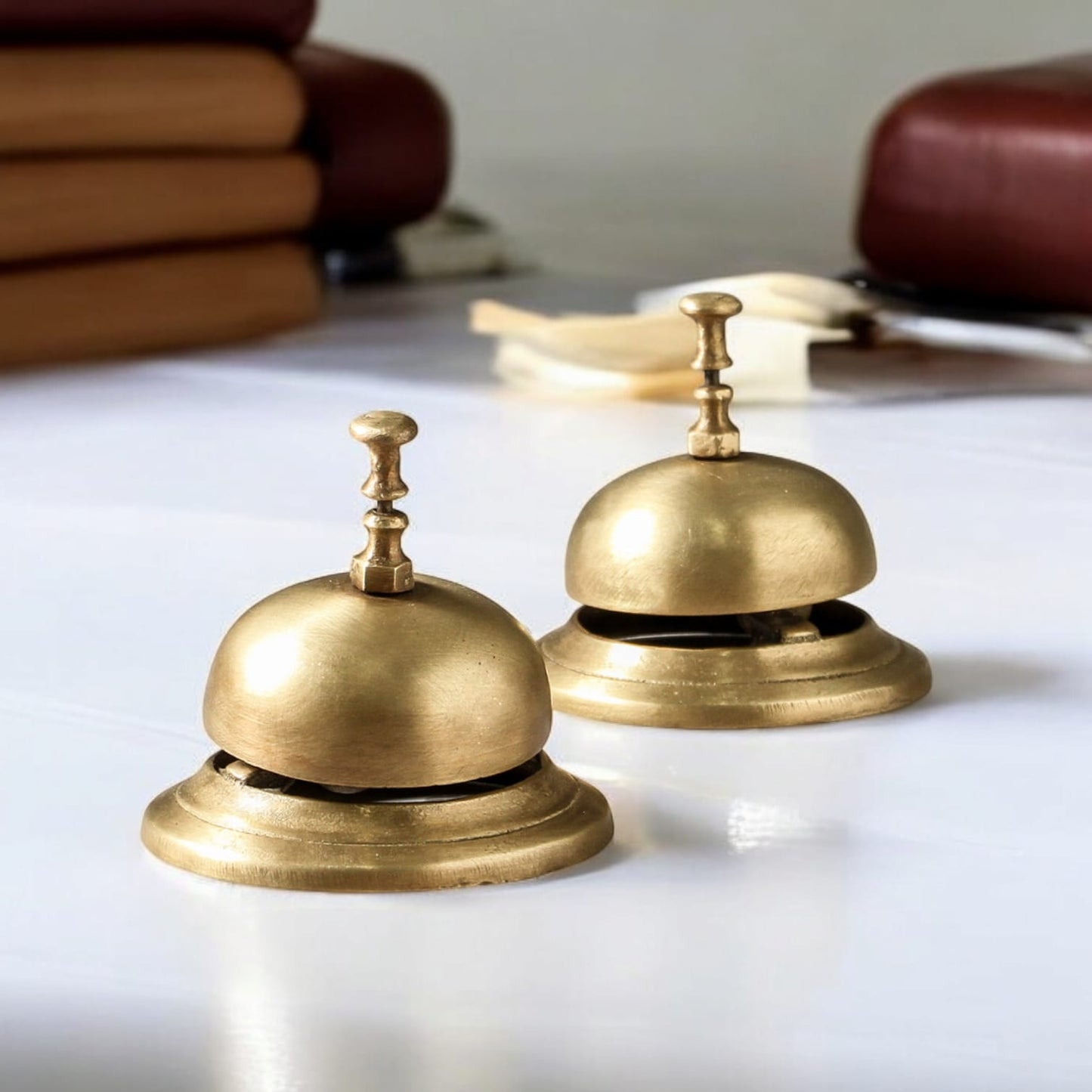 ORIGINAL ANTIQUE: AT/045 - Vintage Pure Brass Table Bell | KITCHENWARE | UTENSILS | HOME APPLIANCES