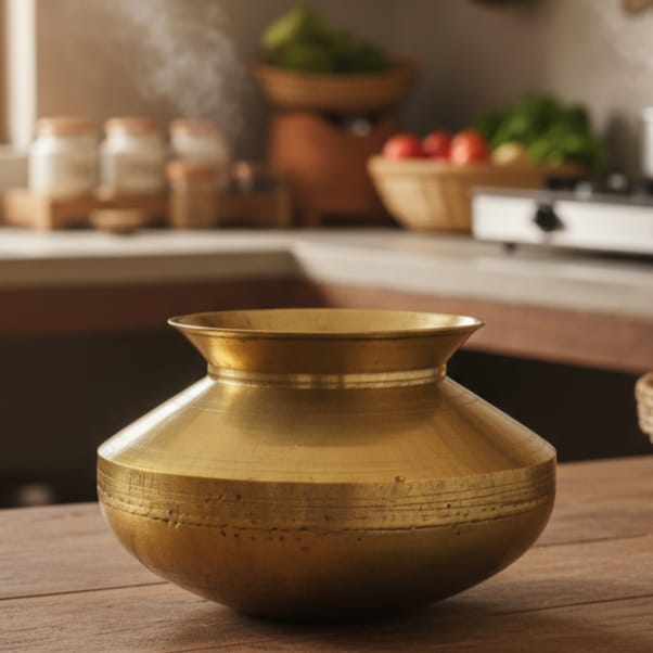 WP/06 - Rare Vintage 100% Pure Brass Unique Shape Storage Pot | Vase | Planter | KITCHENWARE | UTENSILS | HOME APPLIANCES