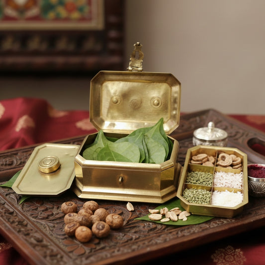 BN/06A - Rare Vintage Pure Brass Paan daan - Betel Nut Supari Box | KITCHENWARE | UTENSILS | HOME APPLIANCES