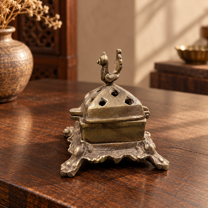 Antique Brass Twin Bird Incense Burner - Merchant Antiques