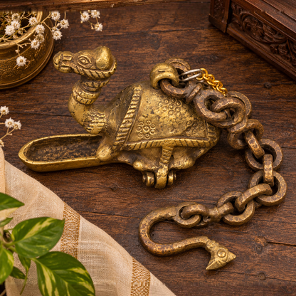 Antique Brass Camel Hanging Diya - Merchant Antiques