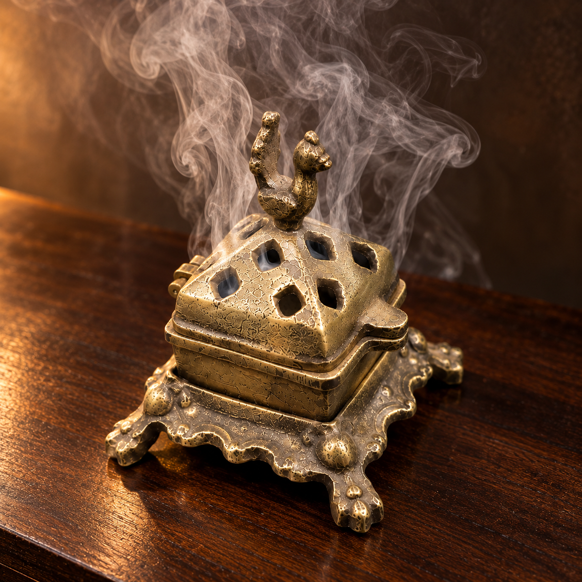 Antique Brass Twin Bird Incense Burner - Merchant Antiques