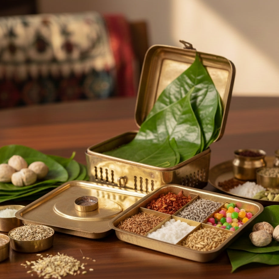 BN/07A - Rare Vintage Pure Brass Paan daan - Betel Nut Supari Box | KITCHENWARE | UTENSILS | HOME APPLIANCES