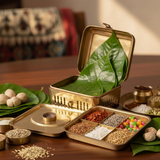 BN/07A - Rare Vintage Pure Brass Paan daan - Betel Nut Supari Box | KITCHENWARE | UTENSILS | HOME APPLIANCES