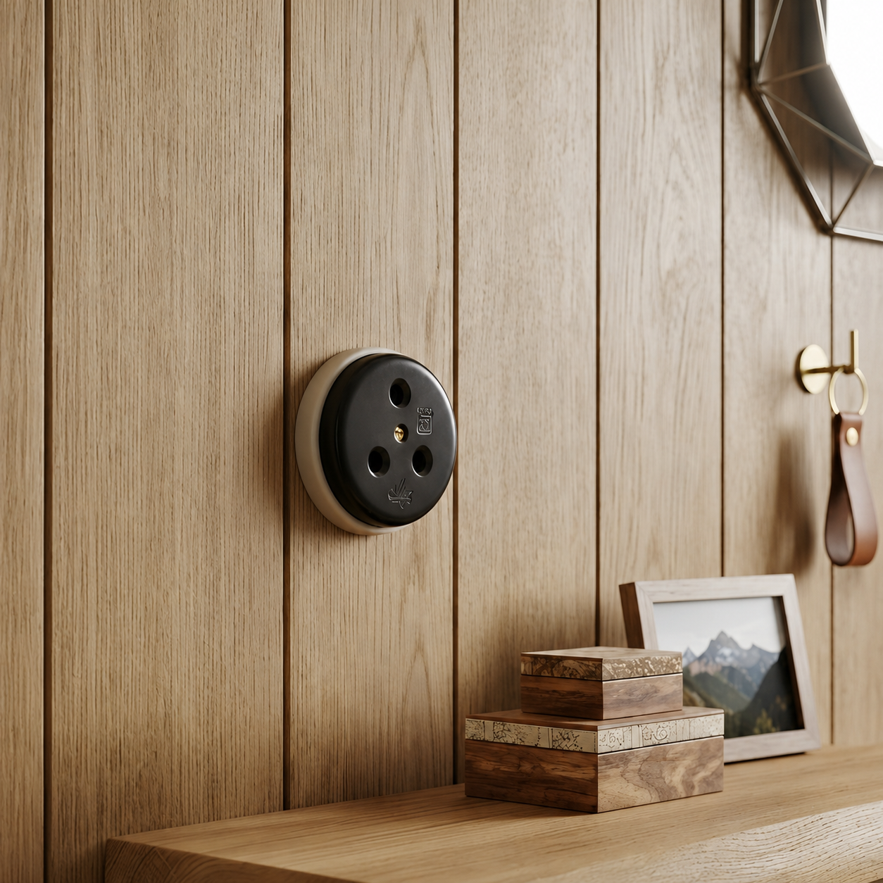 SW/18 | Set of 2 Vintage Style Matte Black Toggle Switch & Socket Set | White Ceramic Base | Surface Mounted Round Wall Switch | Heritage Black Collection
