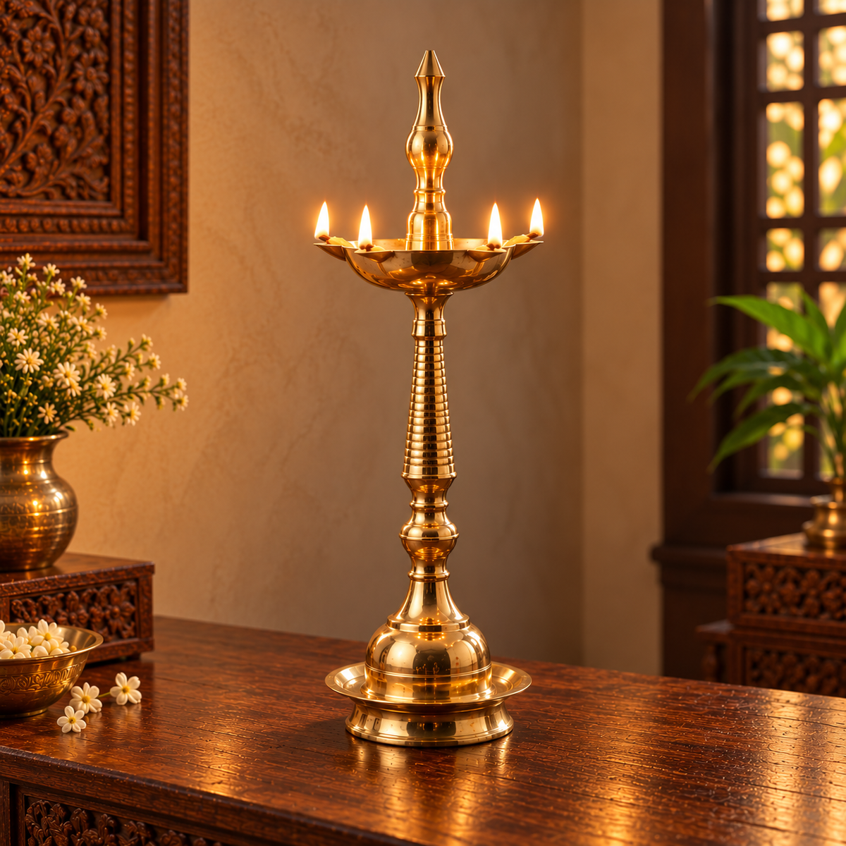 Brass Samai Oil Lamp - Merchant Antiques