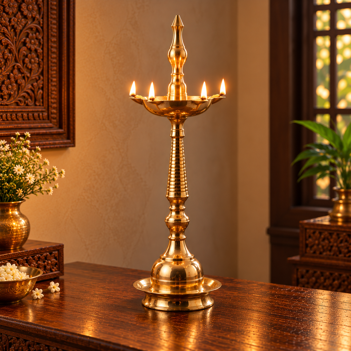 Brass Samai Oil Lamp - Merchant Antiques
