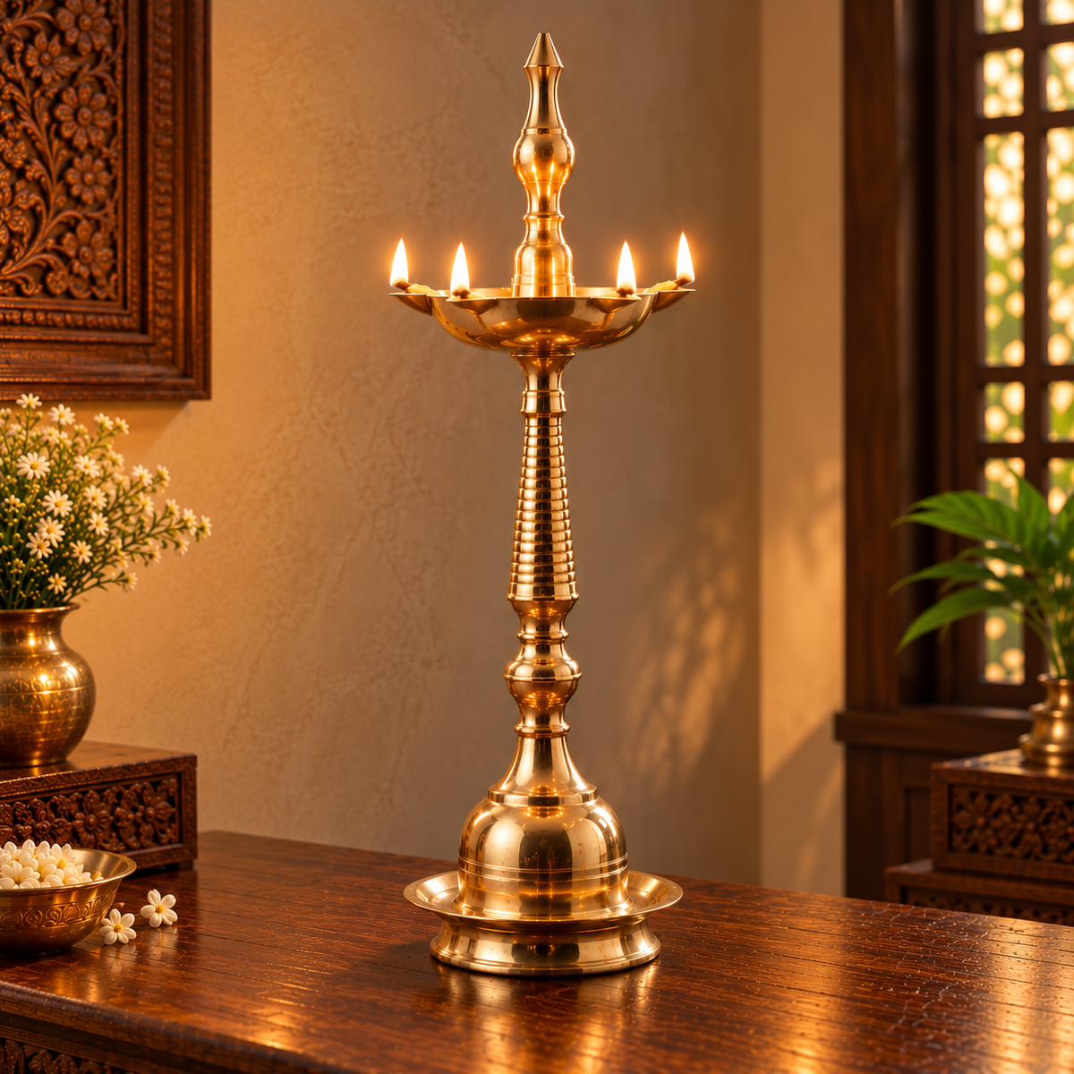 Brass Samai Oil Lamp - Merchant Antiques