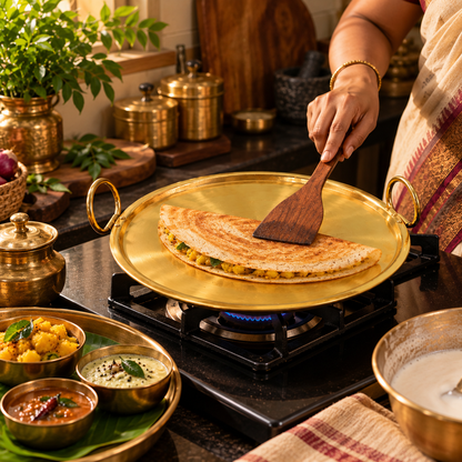 Brand New Pure Brass/Pital Dosa Tawa – Tin Coating & Traditional (Non-Tin) – Indian Cooking Griddle