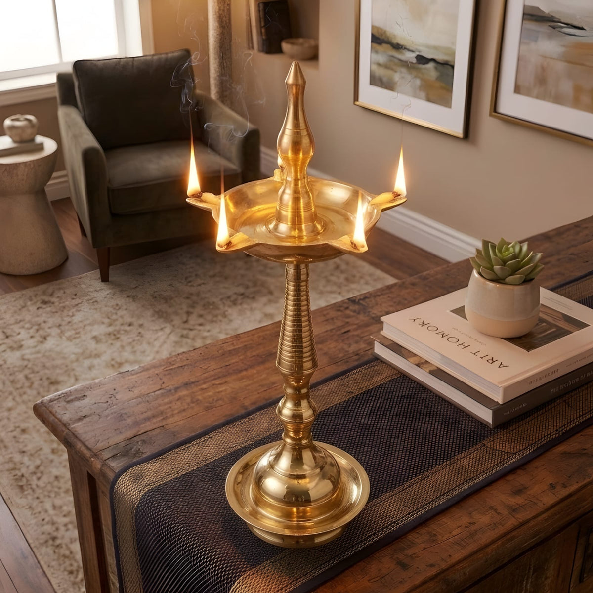 Brass Samai Oil Lamp - Merchant Antiques