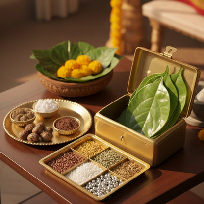 RA/063A | Rare Vintage Brass Paan daan - Betel Nut Supari Box