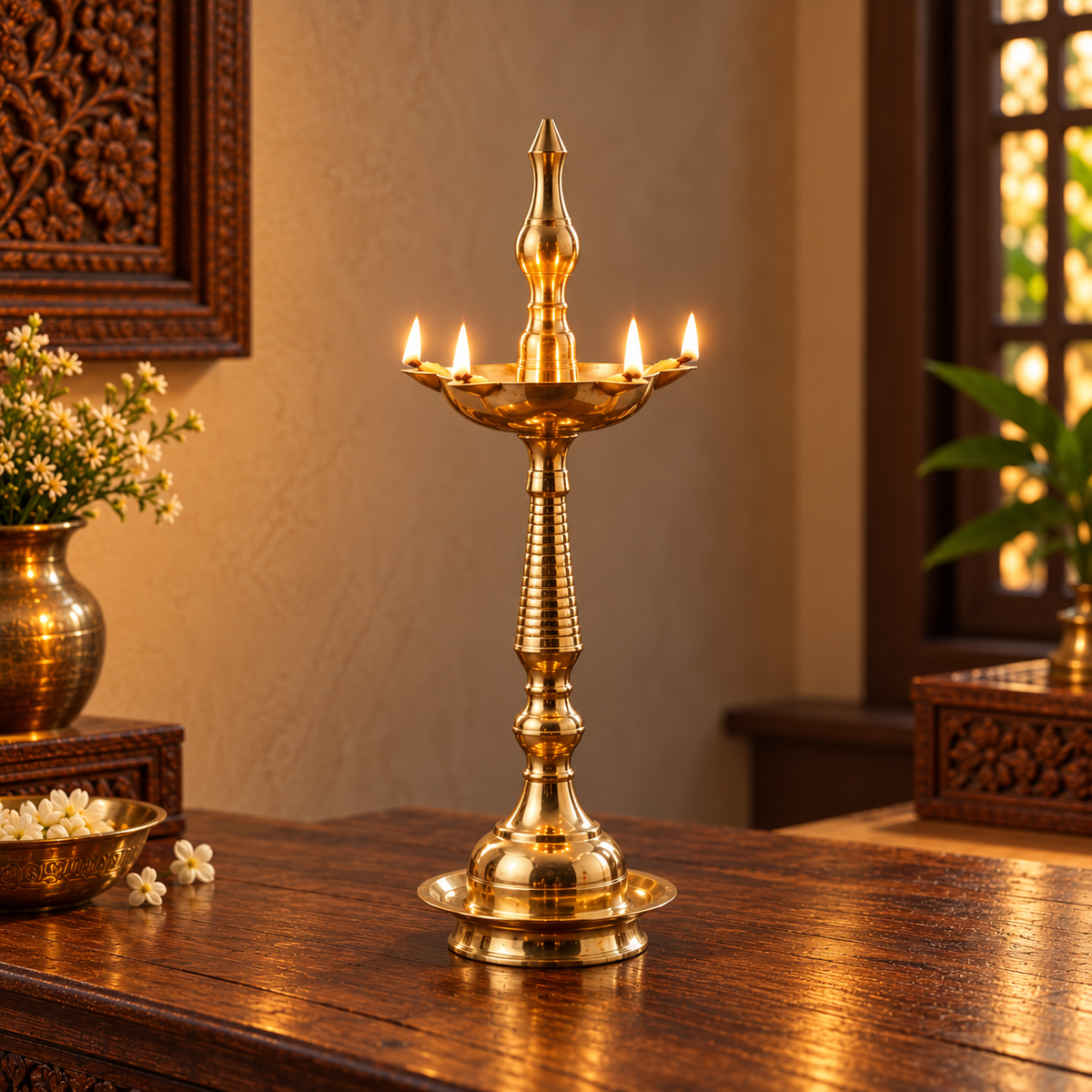 Brass Samai Oil Lamp - Merchant Antiques