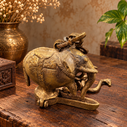 Antique Brass Elephant Hanging Diya - Merchant Antiques