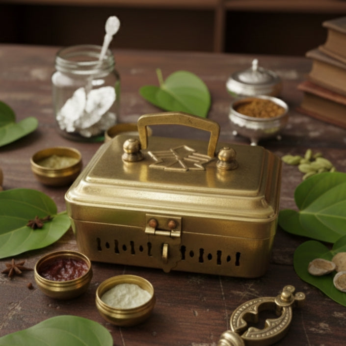 BN/05A - Rare Vintage Brass Paan daan - Betel Nut Supari Box | KITCHENWARE | UTENSILS | HOME APPLIANCES