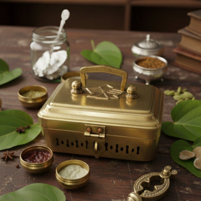 RA/073 | PD010 Rare Vintage Brass Paan daan - Betel Nut Supari Box