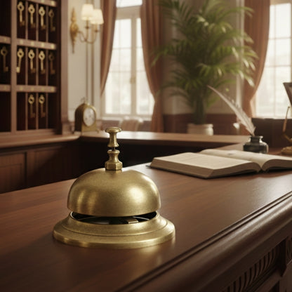 RA/025-1 | Vintage Pure Brass Table Bell – Beautifully Engraved / Plain / Tortoise Shape