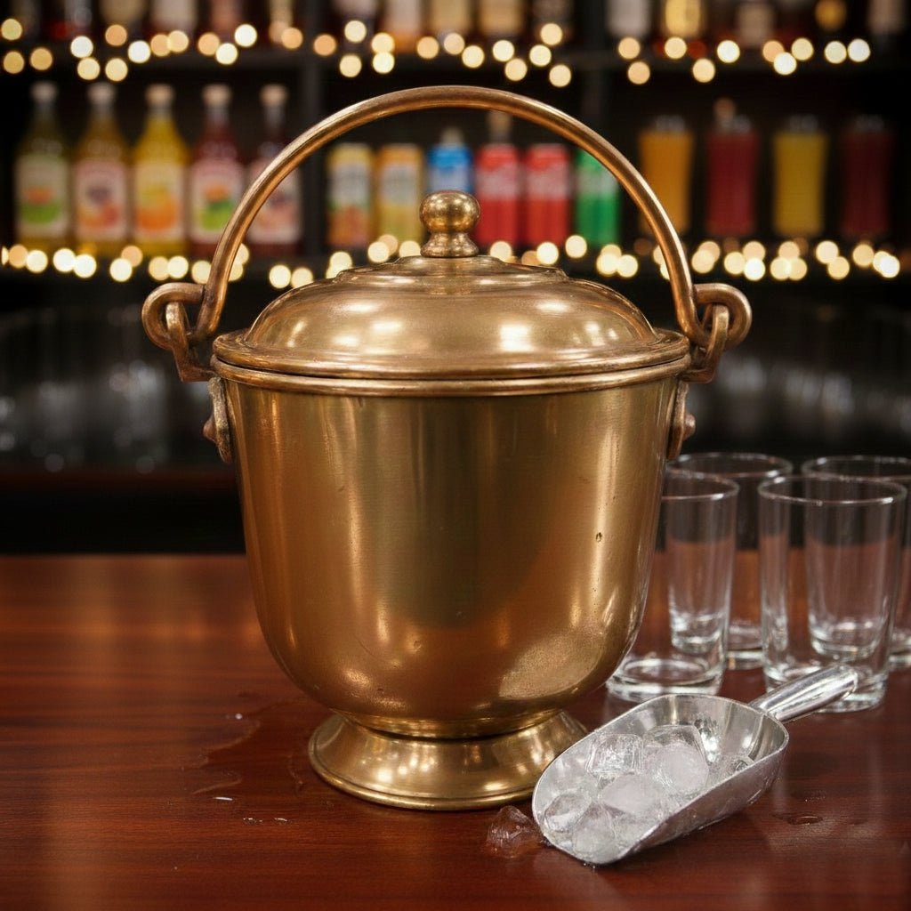RA/043-1 | Vintage Pure Brass Balti with Swing Handle | Ice Bucket