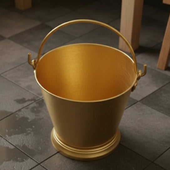 WP/03 - Vintage Brass Solid Big Size Bucket With Handle | KITCHENWARE | UTENSILS | HOME APPLIANCES