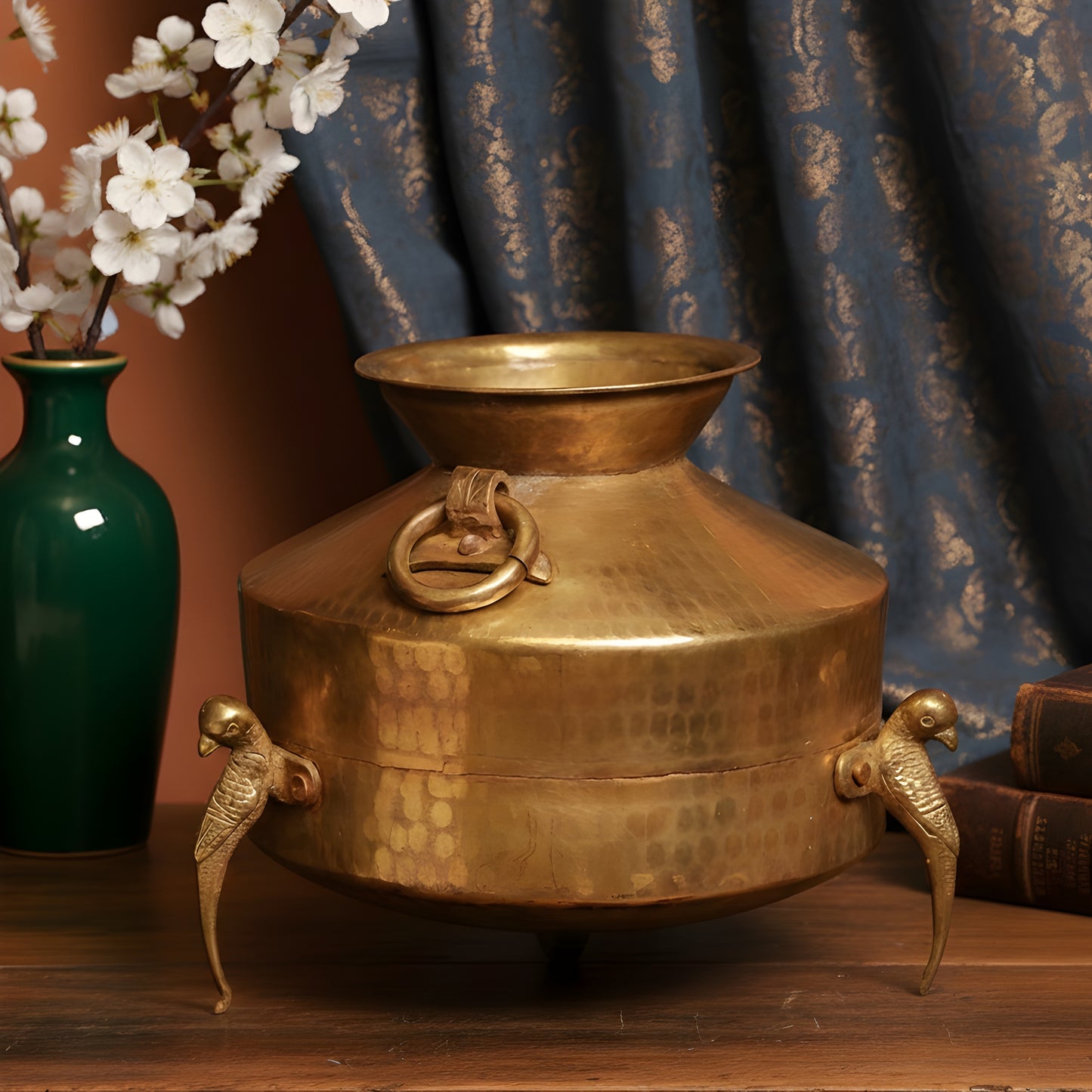 PPL/07 - Vintage Rare Pure Brass Very Beautiful Shape Water Pot on Parrot Legs with Handles | KITCHENWARE | UTENSILS | HOME APPLIANCES