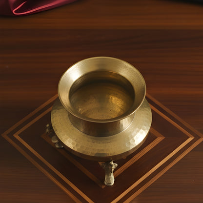 RA/179 | Rare Vintage Unique Shape Pure Brass Lota on Legs