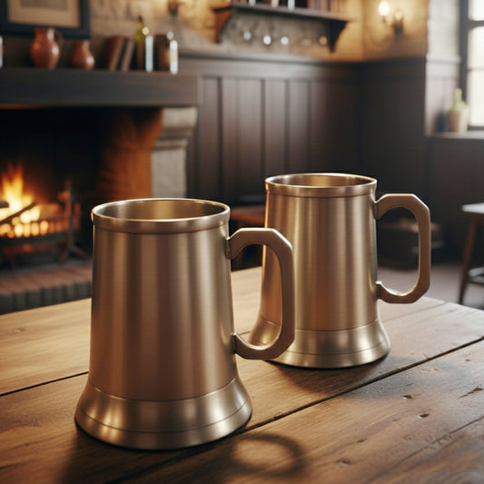 BRAND NEW: NW/004 - Set Of 2 Rare Very Beautiful Solid Brass Mugs | KITCHENWARE | UTENSILS | HOME APPLIANCES