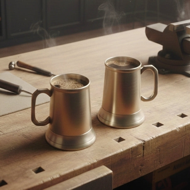 BRAND NEW: NW/004 - Set Of 2 Rare Very Beautiful Solid Brass Mugs | KITCHENWARE | UTENSILS | HOME APPLIANCES