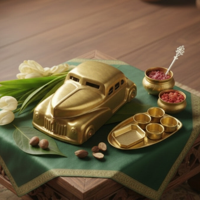 PM/02 - Vintage Very Rare Exquisite Car Shaped Brass Paan Daan / Betel Nut Box - Full Set | KITCHENWARE | UTENSILS | HOME APPLIANCES