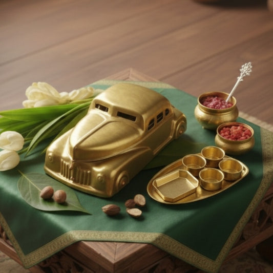 PM/02 - Vintage Very Rare Exquisite Car Shaped Brass Paan Daan / Betel Nut Box - Full Set | KITCHENWARE | UTENSILS | HOME APPLIANCES