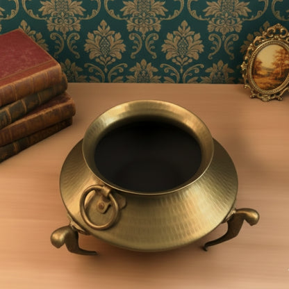 RA/059 | Vintage Rare Pure Brass Very Beautiful Shape Water Pot on Parrot Legs with Handles