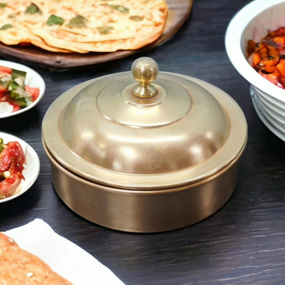 RA/007 | Antique Brass Roti Dabba/Chapati Box