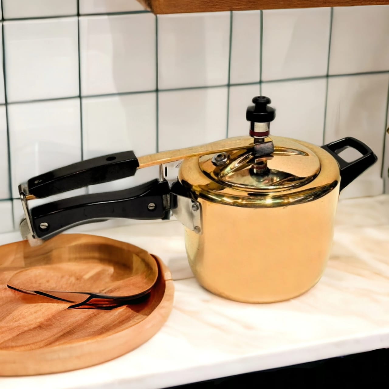 BRAND NEW: NW/016 - 100% Pure Brass Solid Cooker (3 Litre) with Tin Coating (Kalai) Inside | KITCHENWARE | UTENSILS | HOME APPLIANCES