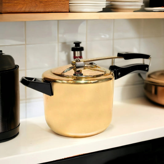 BRAND NEW: NW/016 - 100% Pure Brass Solid Cooker (3 Litre) with Tin Coating (Kalai) Inside | KITCHENWARE | UTENSILS | HOME APPLIANCES