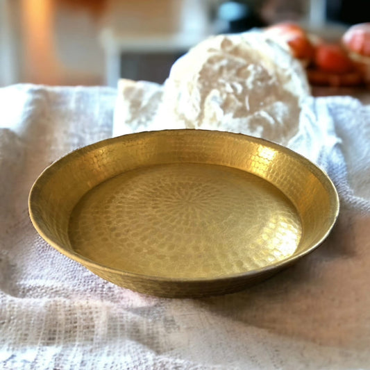 BRAND NEW: NW/010 - Beautiful Hammered Pure Brass Big Size Parath For Dough | KITCHENWARE | UTENSILS | HOME APPLIANCES