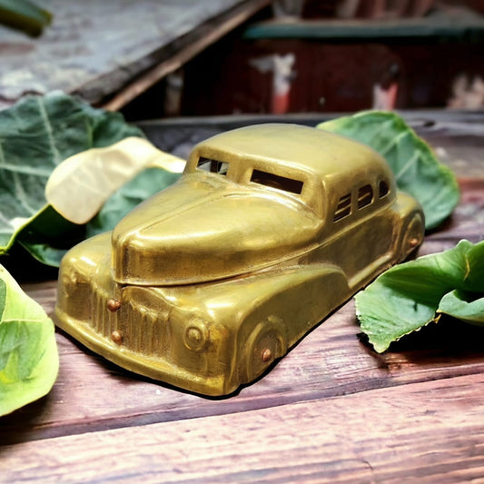 ORIGINAL ANTIQUE: AT/047 - PD007A Vintage Very Rare Exquisite Car Shaped Brass Paan Daan / Betel Nut Box - Full Set | KITCHENWARE | UTENSILS | HOME APPLIANCES