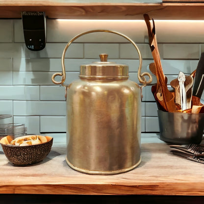 RA/030 | Vintage Pure Brass Very Beautiful Shape Oil - Ghee - Milk Can