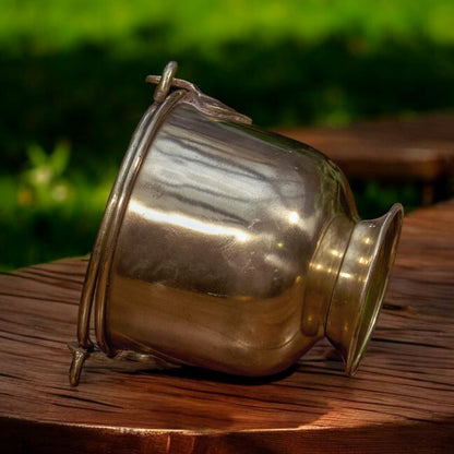 RA/005 | Vintage Pure Brass Balti with Swing Handle | Ice Bucket