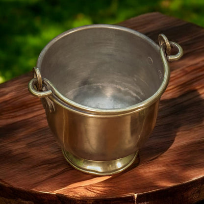 RA/005 | Vintage Pure Brass Balti with Swing Handle | Ice Bucket