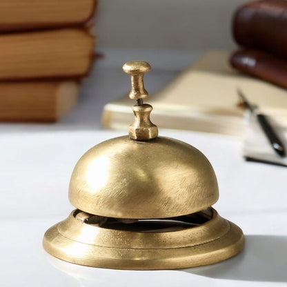 RA/025-1 | Vintage Pure Brass Table Bell – Beautifully Engraved / Plain / Tortoise Shape