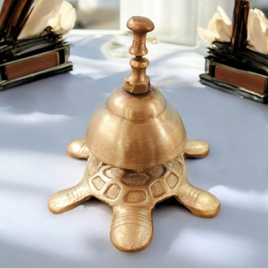 ORIGINAL ANTIQUE: AT/059 - Vintage Pure Brass Tortoise Shape Table Bell | KITCHENWARE | UTENSILS | HOME APPLIANCES