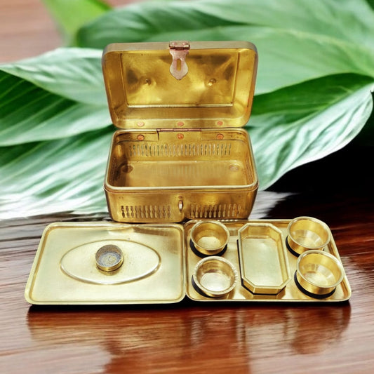 ORIGINAL ANTIQUE: AT/142A - PD010 Rare Vintage Brass Paan daan - Betel Nut Supari Box | KITCHENWARE | UTENSILS | HOME APPLIANCES
