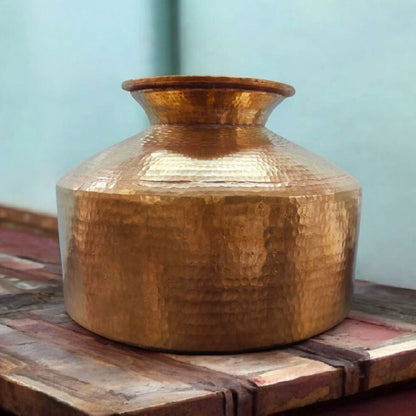 RA/196 | Original Vintage Pure Brass Beautifully Hammered Unique Shape Water Pot