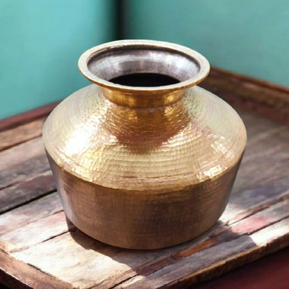 RA/196 | Original Vintage Pure Brass Beautifully Hammered Unique Shape Water Pot