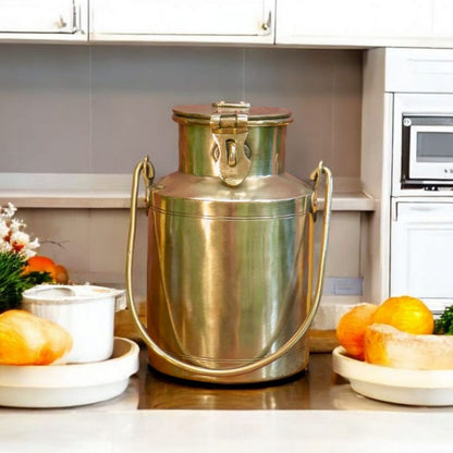 Vintage Old Fashioned Pure Brass Milk Can - Oil / Ghee storage Container | OGMC/01